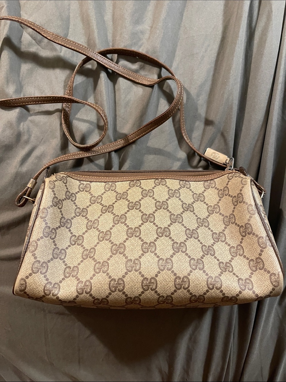 Vintage Gucci Brown Monogram Canvas Crossbody - Picture 3 of 7